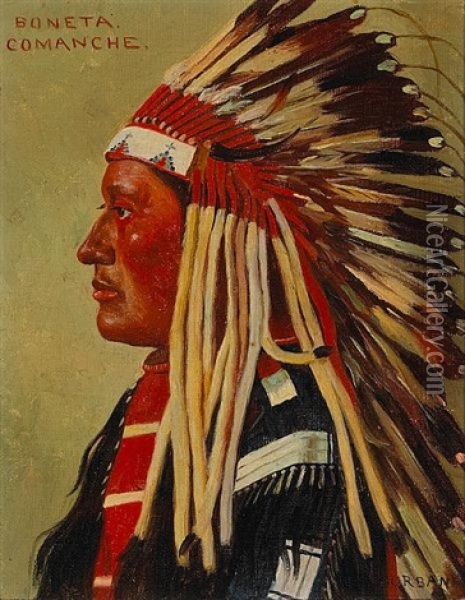 Boneta Comanche Oil Painting - Elbridge Ayer Burbank