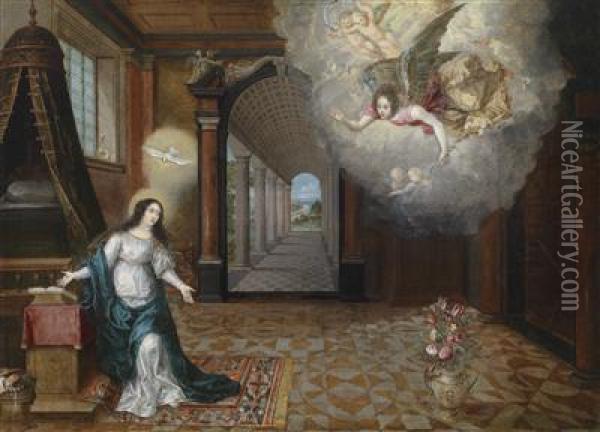 The Annunciation Oil Painting - Gabriel Franck