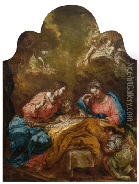 The Death Of Saint Joseph Oil Painting - Giuseppe Antonio Pianca