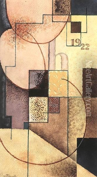 Geometrical Compositioon 1922 Oil Painting - Piere-Paul Prudhon