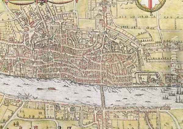 Map of London from Civitates Orbis Terrarum 3 Oil Painting - Joris Hoefnagel