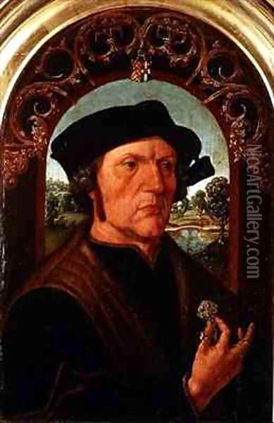 Portrait of a Man in Front of a Window Oil Painting - Jacob Cornelisz