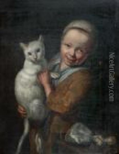 L'enfant Au Chat Oil Painting - Jan Miense Molenaer