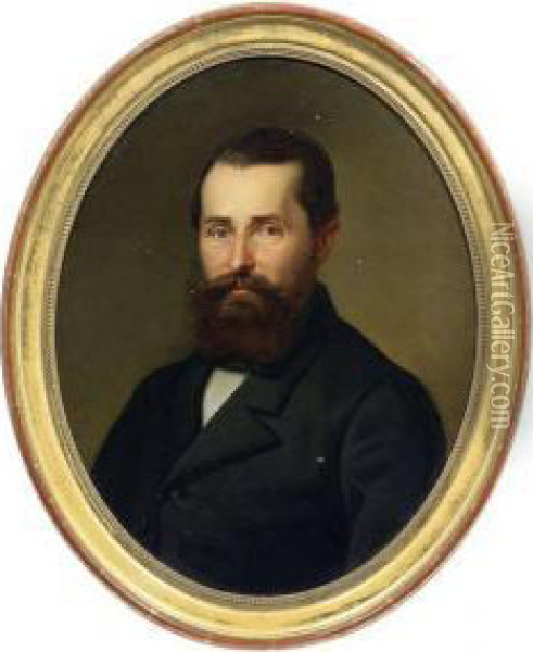 Portrait Des Forstmeisters In Radolfzell Eduard Luschka Oil Painting - Franz Seraph Stirnbrand
