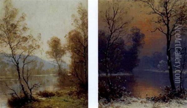 Autumn (+ Winter; Pair) Oil Painting - Albert Gabriel Rigolot