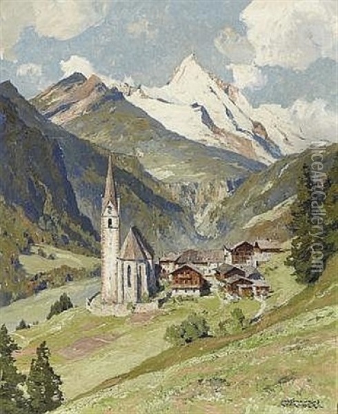 Heiligenblut Mit Grosglockner Oil Painting - Hans Maurus