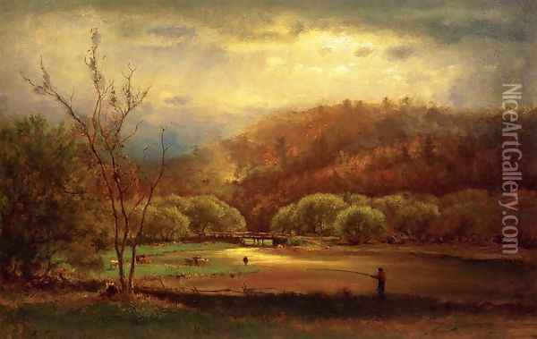 Fishing Oil Painting - George Inness