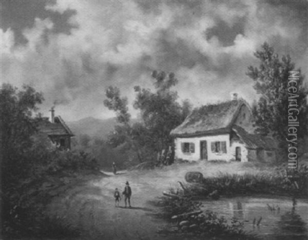 Am Heimweg Oil Painting - Johann Novopacky