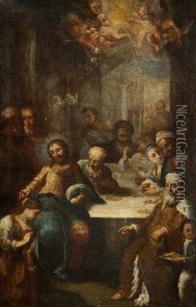 Christus Und Maria Magdalena Oil Painting - Ignaz Joseph Raab