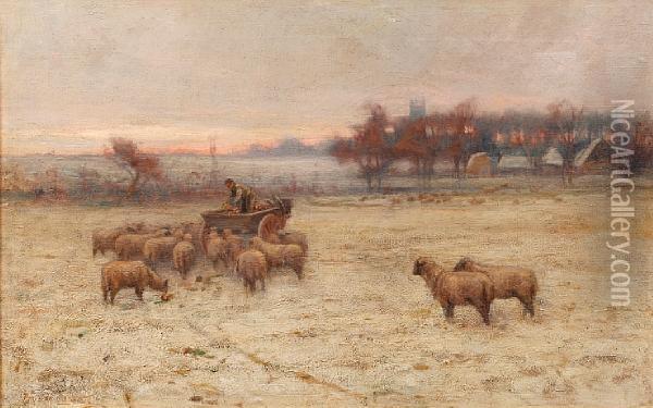 Winter Feed Oil Painting - Tomson Laing