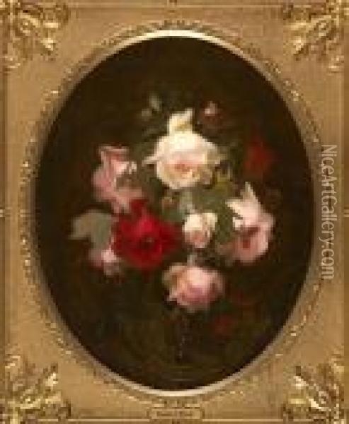 Pink And Red Roses Oil Painting - James Stuart Park