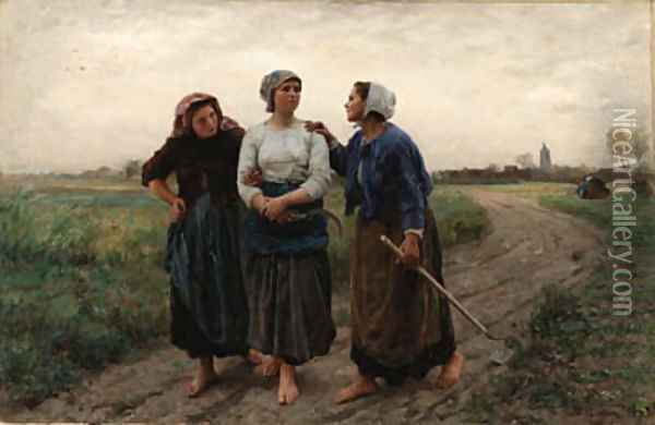Les Amies (Setting out for the Fields) Oil Painting - Jules Breton