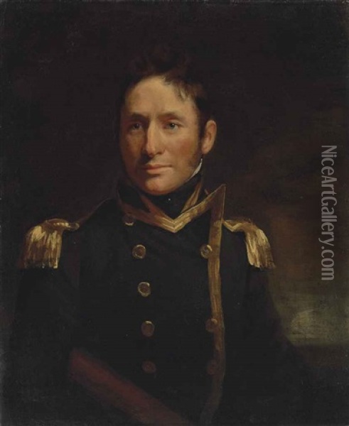 Portrait Of Captain Philip Beaver (1766-1813), Half-length, In Naval Uniform Oil Painting - John Opie