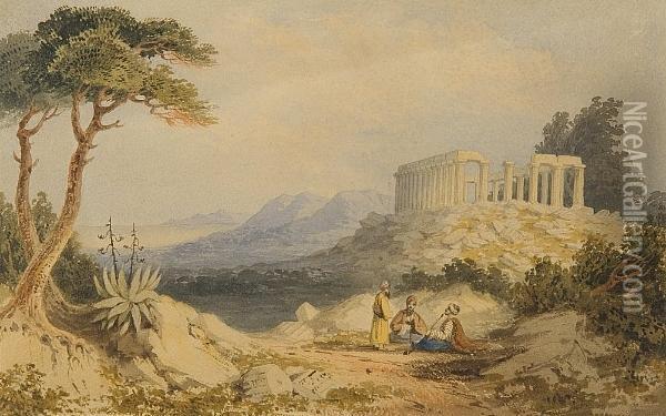The Ruins At Bassae Oil Painting - William Page