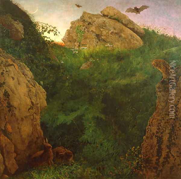 Twilight 2 Oil Painting - William J. Webbe or Webb