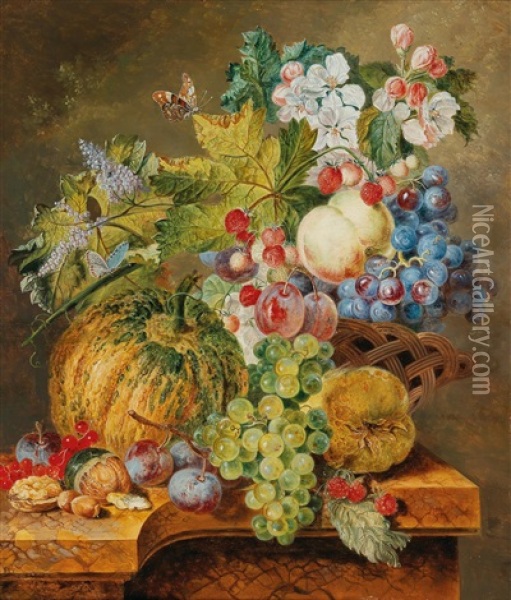 A Flower Still Life Oil Painting - Jacobus Linthorst