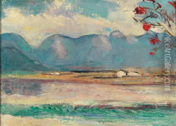 Pinzgauer Landschaft Mit Dem Steinernen Meer Oil Painting - Anton Faistauer