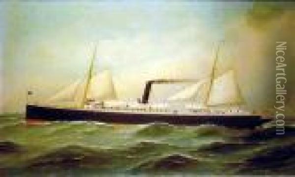 The Steamship 'iroquois' Oil Painting - Antonio Nicolo Gasparo Jacobsen