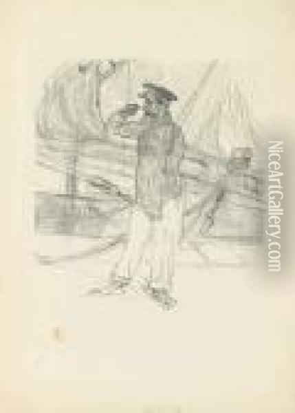 L'hareng Saur. Titre De Melodie. 1895. Oil Painting - Henri De Toulouse-Lautrec