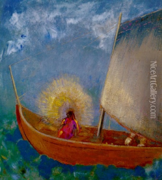 Barque Mystique Oil Painting - Odilon Redon