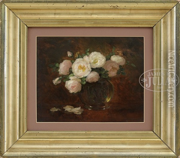 Two Floral Still Lifes Of Roses Oil Painting - Anna Eliza Hardy