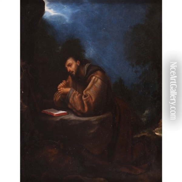 Saint Francis At Prayer Oil Painting - Cristofano Allori