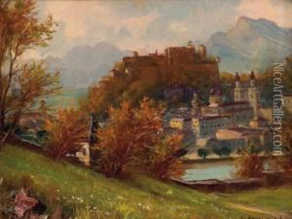Salzburg Vom Kapuzinerberg Aus Gesehen Oil Painting - Carl Kaiser-Herbst