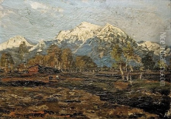 Les Montagnes Oil Painting - Alexandr Vladimirovich Makovsky