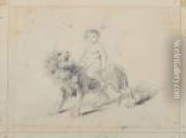 Ercole Fanciullo Che Cavalca Un Leone Oil Painting - Gustave Dore