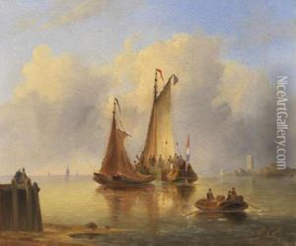 Segelschiffe Vor Der Hollandischen Kuste Oil Painting - Govert Van Emmerik