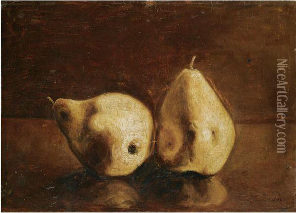 Still Life With Pears Oil Painting - Nikoforos Lytras