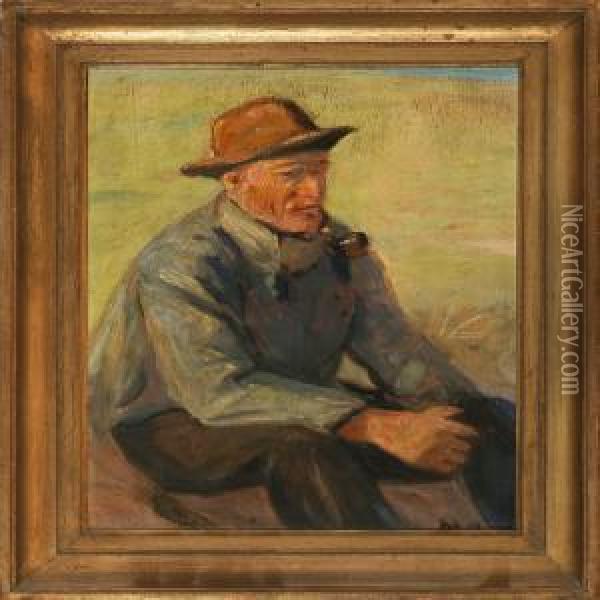 A Fisherman Oil Painting - Michael Ancher