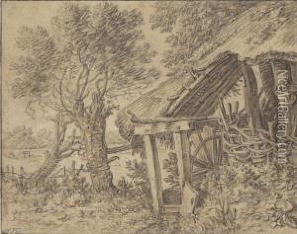 A Watermill With Pasture And Meadows Beyond Oil Painting - Herman Saftleven
