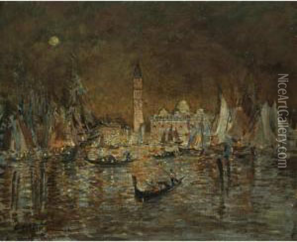 View Of The Doges Palace And Campanile Oil Painting - Alexei Konstantinovich Korovin
