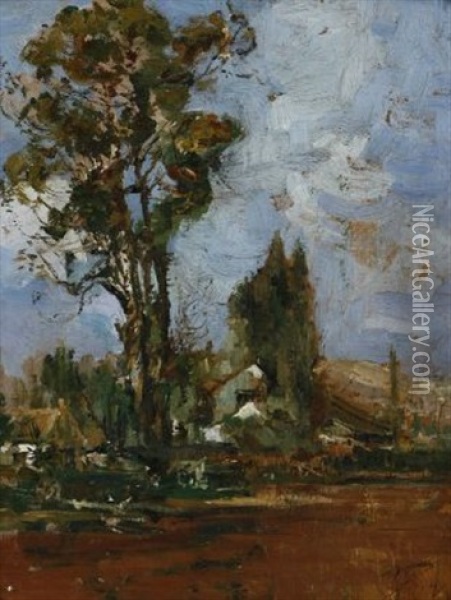 Cottage Amongst Trees Oil Painting - Pieter Willem Frederick Wenning