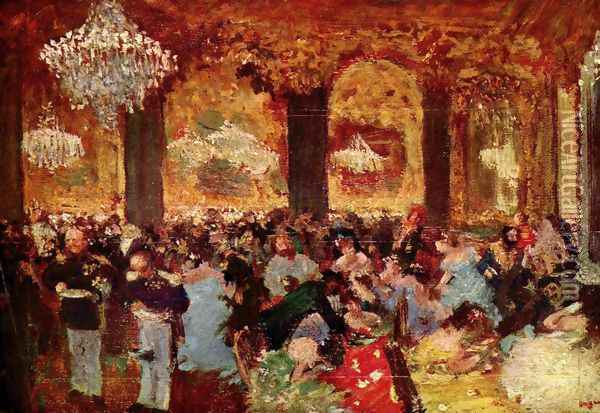after Adolph of Menzels Ballsouper Oil Painting - Edgar Degas