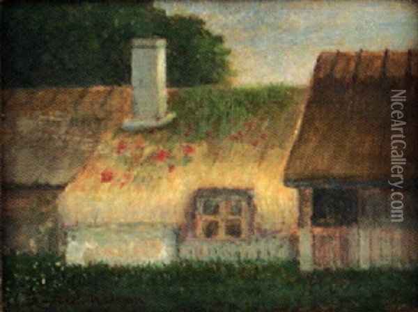 Bondstuga, Halland Oil Painting - Johan Severin Nilsson