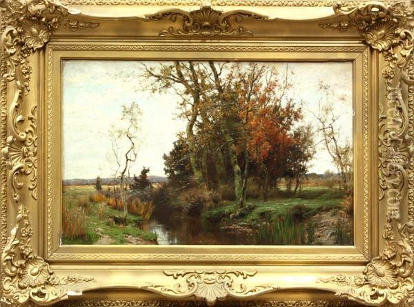 Connecticut Autumn Landscape Oil Painting - Albert B. Insley