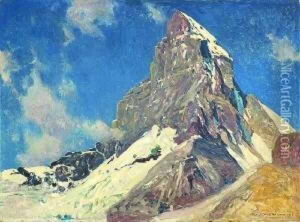 Das Matterhorn Von
 Nordosten. Oil Painting - Eugen Felix Prosper Bracht