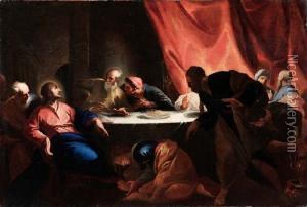 Cristo In Casa Di Simone Il Fariseo Oil Painting - Andrea Pozzo