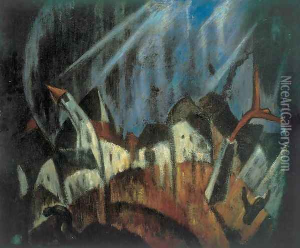 Storm 1923 Oil Painting - Janos Schadl