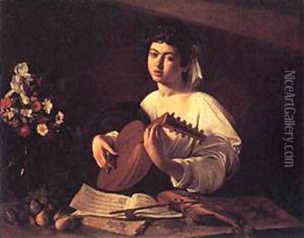 Lute Player Oil Painting - Michelangelo Merisi Da Caravaggio