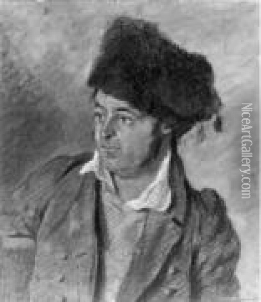 Portrait D'homme Portant Un Chapeau Oil Painting - Manuel Salvador Carmona