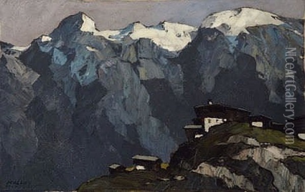 Am Berghang Oil Painting - Oskar Mulley