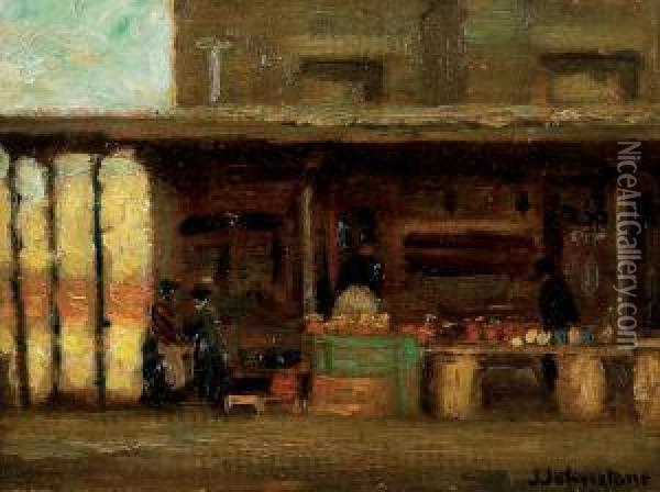 Bonsecour Market, Montreal Oil Painting - John Young Johnstone