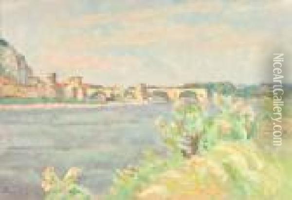 Le Pont D'avignon Oil Painting - Louis Alphonse Abel Lauvray