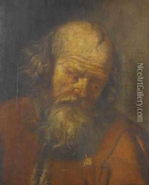 Head Of An Elderly Bearded Man Oil Painting - David The Younger Ryckaert