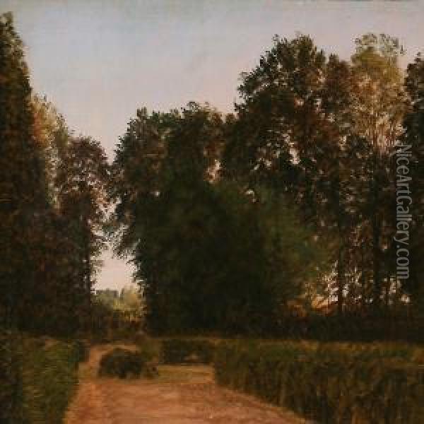 Path In The Garden Oil Painting - Peter Christian T. Skovgaard