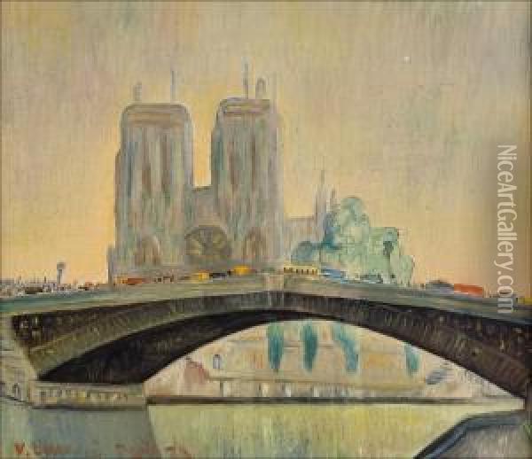 Notre Dame. Oil Painting - Vilho Lampi
