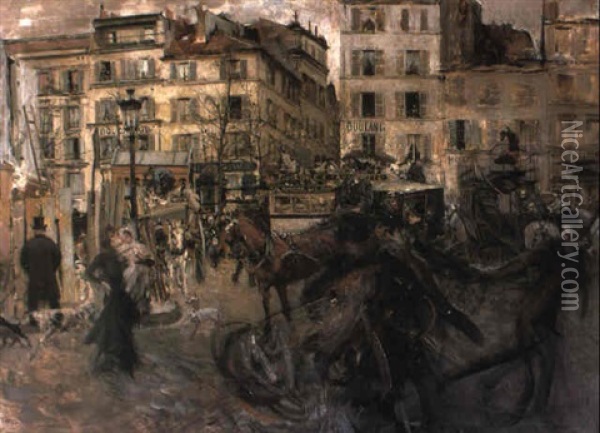 La Place Pigalle Oil Painting - Giovanni Boldini